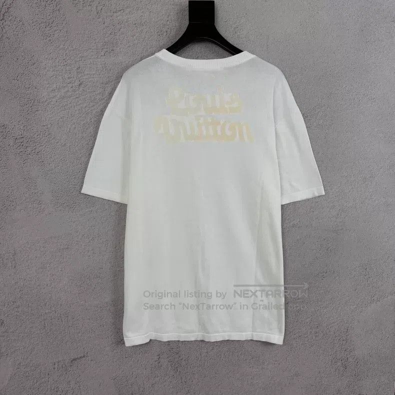 Louis Vuitton Louis Vuitton White Flower Logo Embroidery Knit Crew Neck Size US XL / EU 56 / 4 - 2 Thumbnail