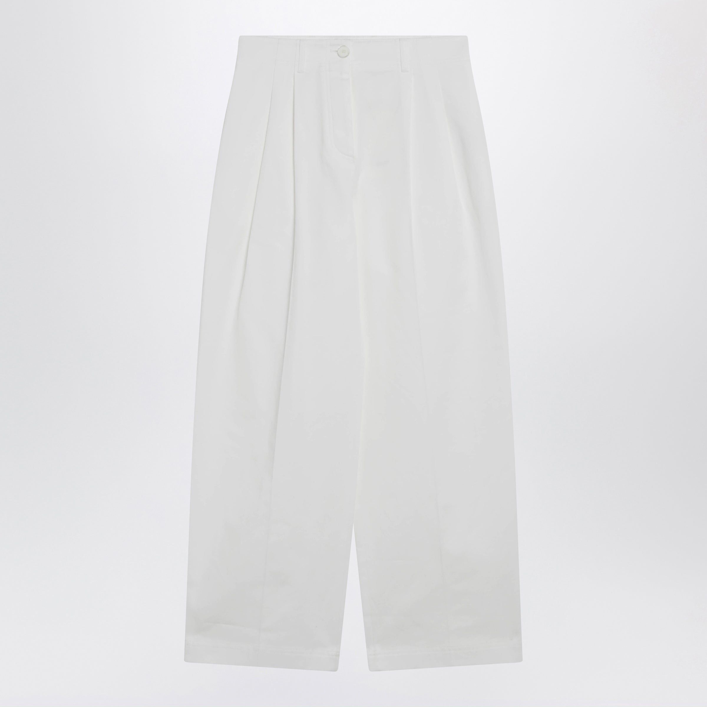 Toteme Toteme White Cotton Trousers Size 28" / US 6 / IT 42 - 1 Thumbnail