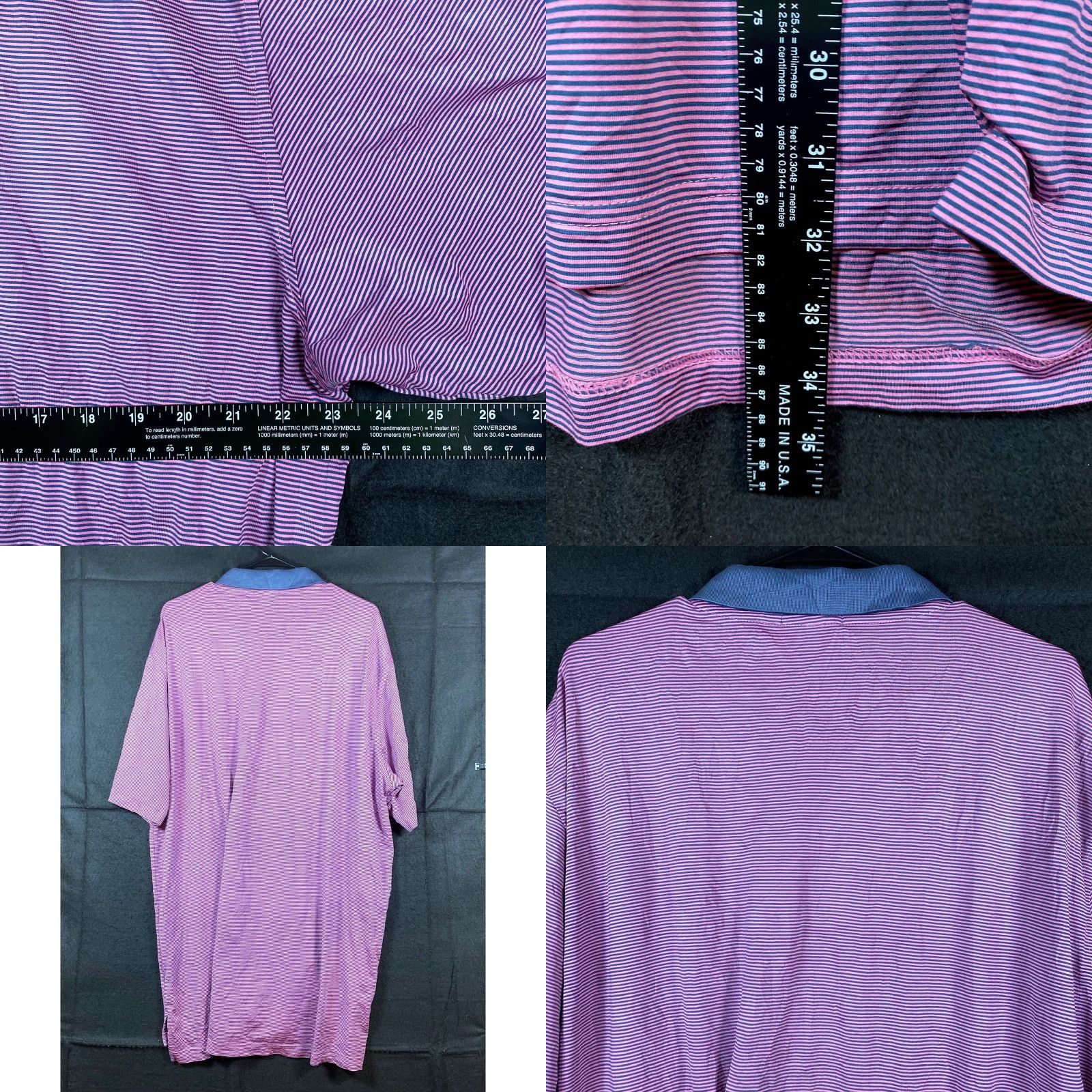 Peter Millar Peter Millar Mens Polo Shirt Purple Blue Stripe Summer Comfort Stretch XL Shirt Size US XL / EU 56 / 4 - 8 Thumbnail