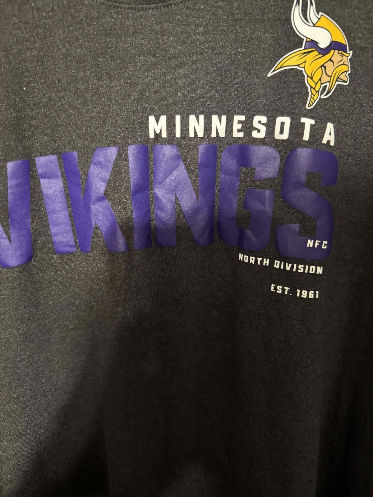 Nike Minnesota Vikings Nike Gray S/S T Shirt Men's Size L Size ONE SIZE - 3 Thumbnail