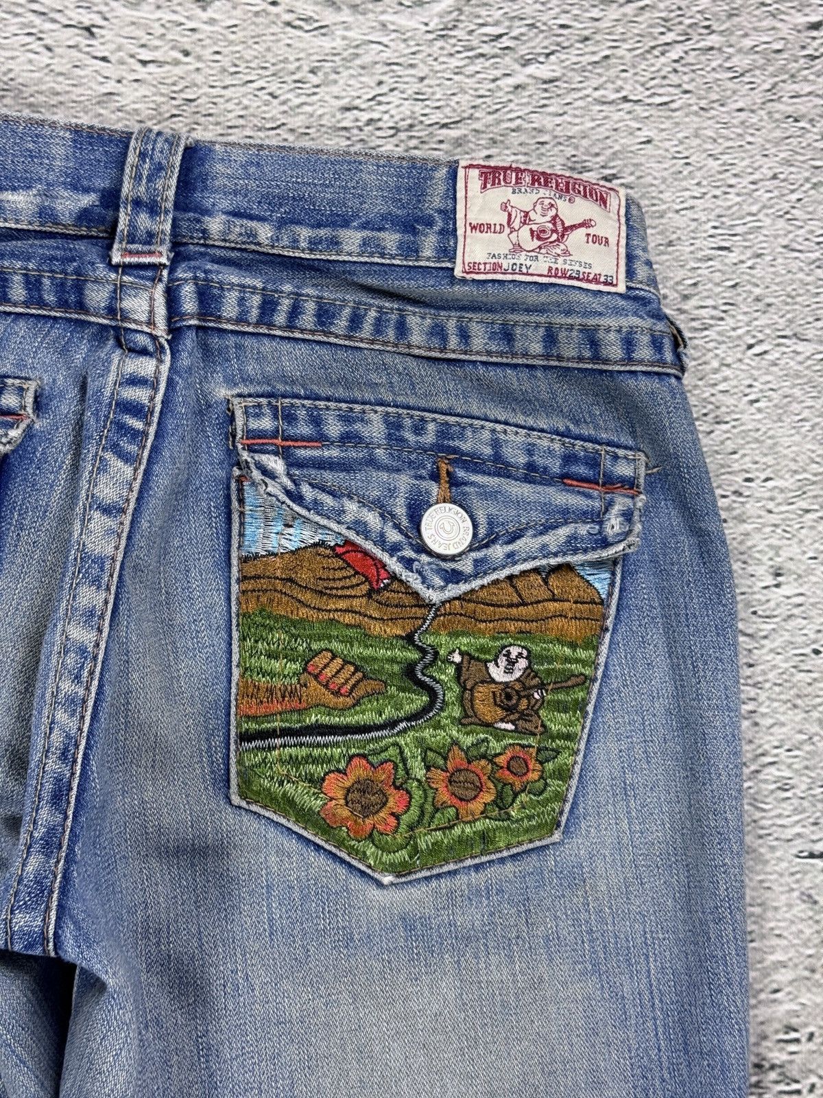 True Religion True Religion blue jeans Buddha Embroidery Joey flared Size 29" - 4 Thumbnail