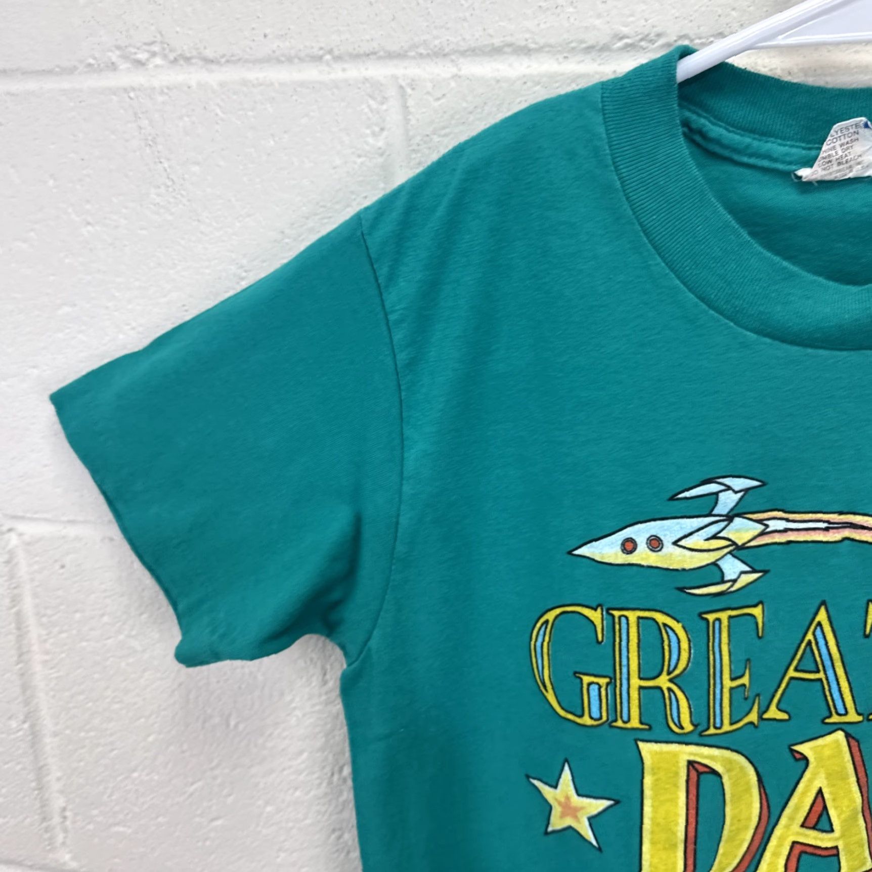 Sunray Sportswear VINTAGE Greatest Dad In The Galaxy T Shirt 80s Single Stitch USA Made Medium Man Green 80s Dad Funny Sun Sportswear Shirt Mens Size US M / EU 48-50 / 2 - 5 Thumbnail