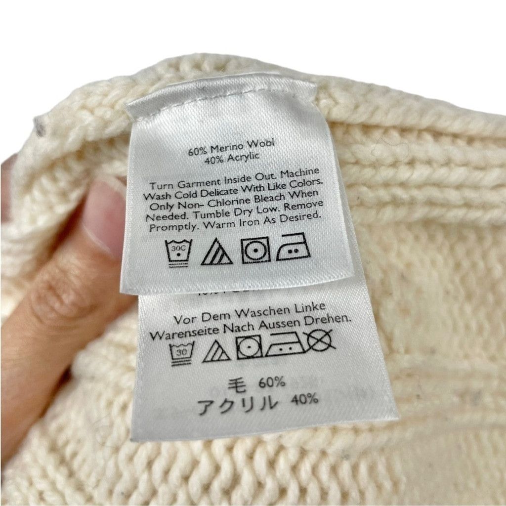 Eddie Bauer Eddie Bauer Chunky Merino Cream Cable Knit Sweater Size S Size S / US 4 / IT 40 - 6 Thumbnail