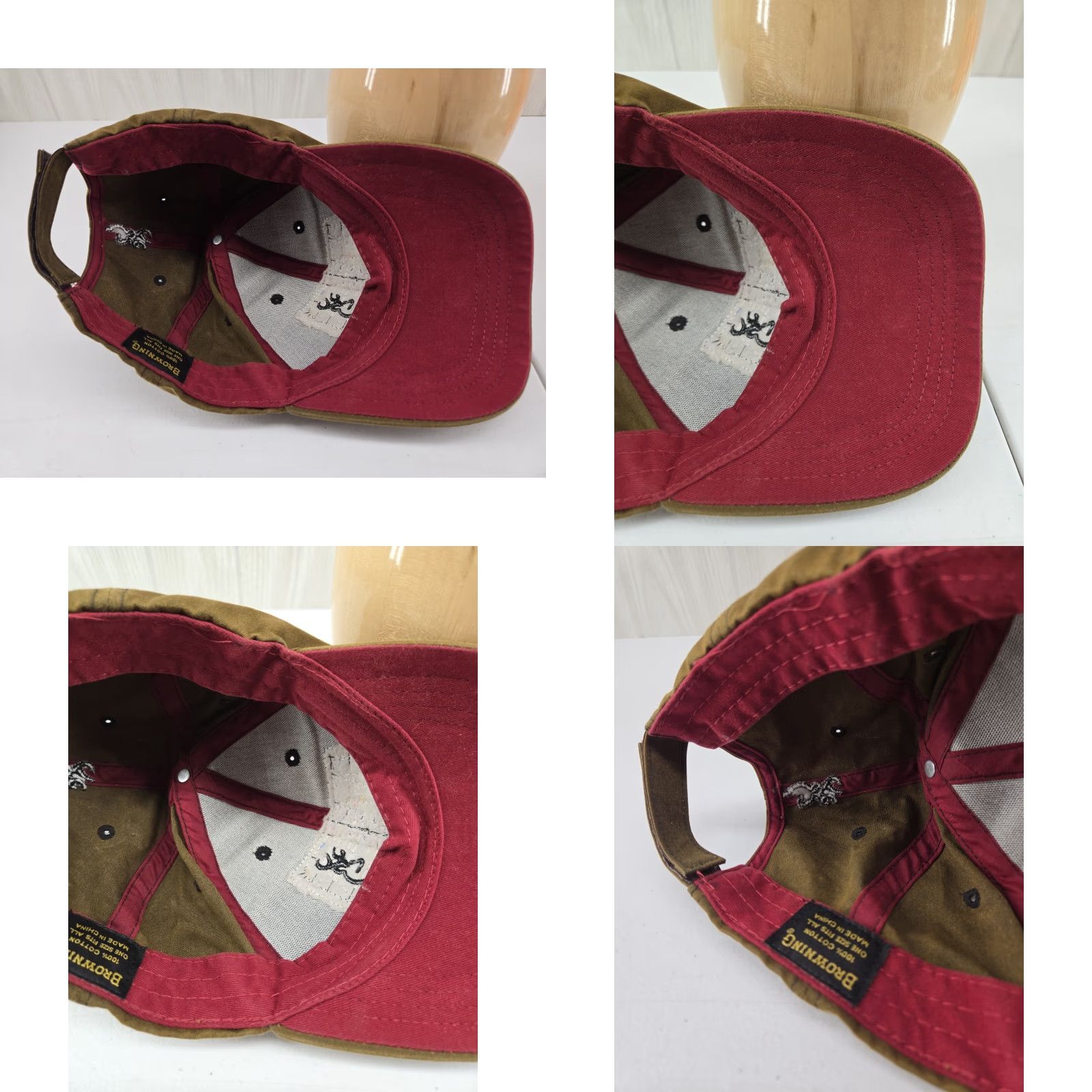 Vintage Browning Hat Cap Strap Back Brown American Flag Patch Embroidered Canvas Mens Baseball Cap Adjustable Strap Back USA Hunting Outdoor Patriotic Mens Size ONE SIZE - 9 Thumbnail