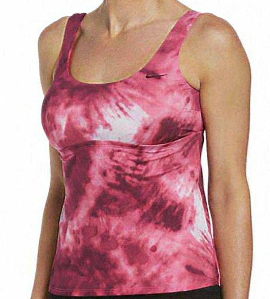 Nike Nike NESSC329 Tie Dye Scoop Neck Swim Tankini Top Pink XS Size XS / US 0-2 / IT 36-38 - 1 Thumbnail