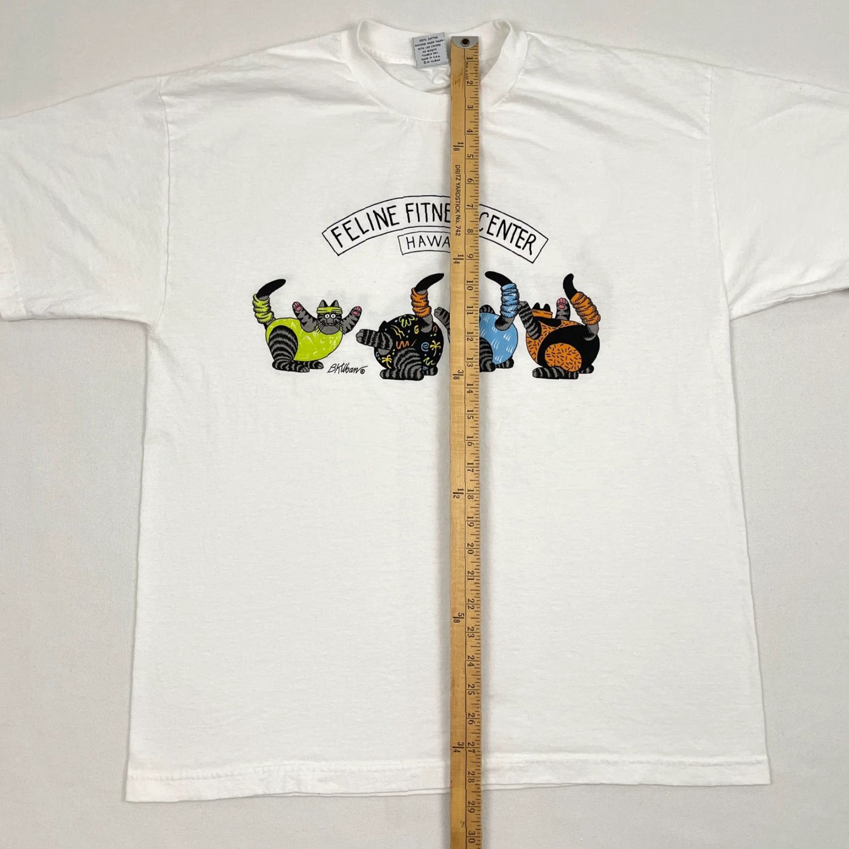 Vintage VINTAGE B Kliban Cat Shirt Mens XL White Double-Sided Graphic Logo Cat Size US XL / EU 56 / 4 - 5 Thumbnail