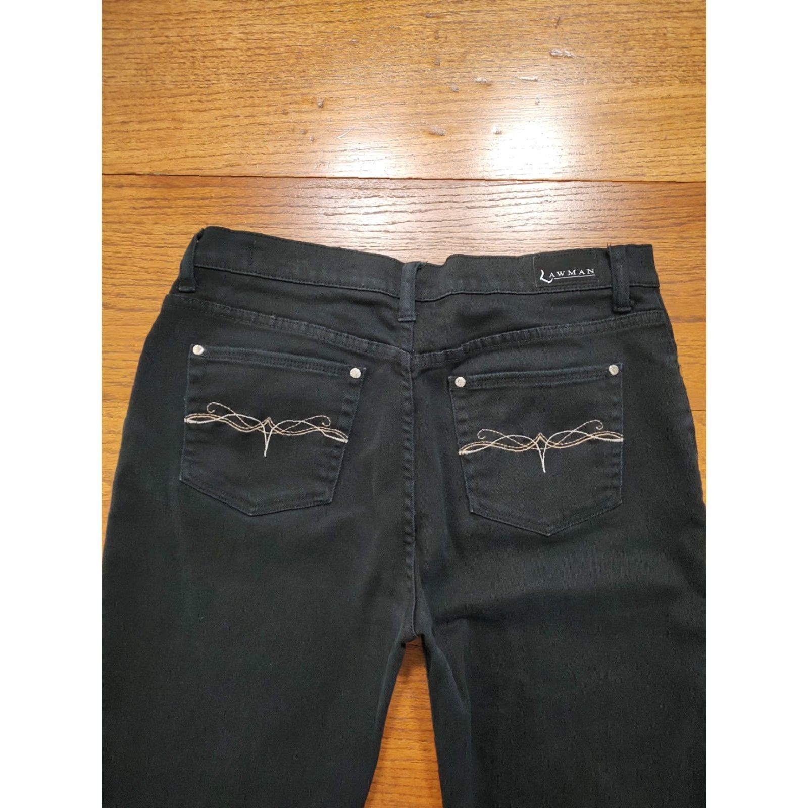 Vintage VINTAGE Lawman Bootcut Jeans Western High Waisted Womens Black 32 Inseam 32 Tag 13/14 Jeans Slimming 5-Pocket Cowboy 90s 80s Western Womens Size 36" / US 14 / IT 50 - 3 Thumbnail