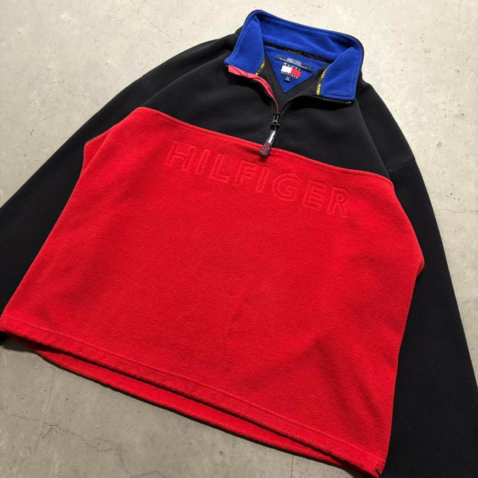 Japanese Brand × Tommy Hilfiger × Vintage Crazy Vintage 90s Tommy Hilfiger 1/4 Zip Fleece Pullover Size US XL / EU 56 / 4 - 2 Thumbnail