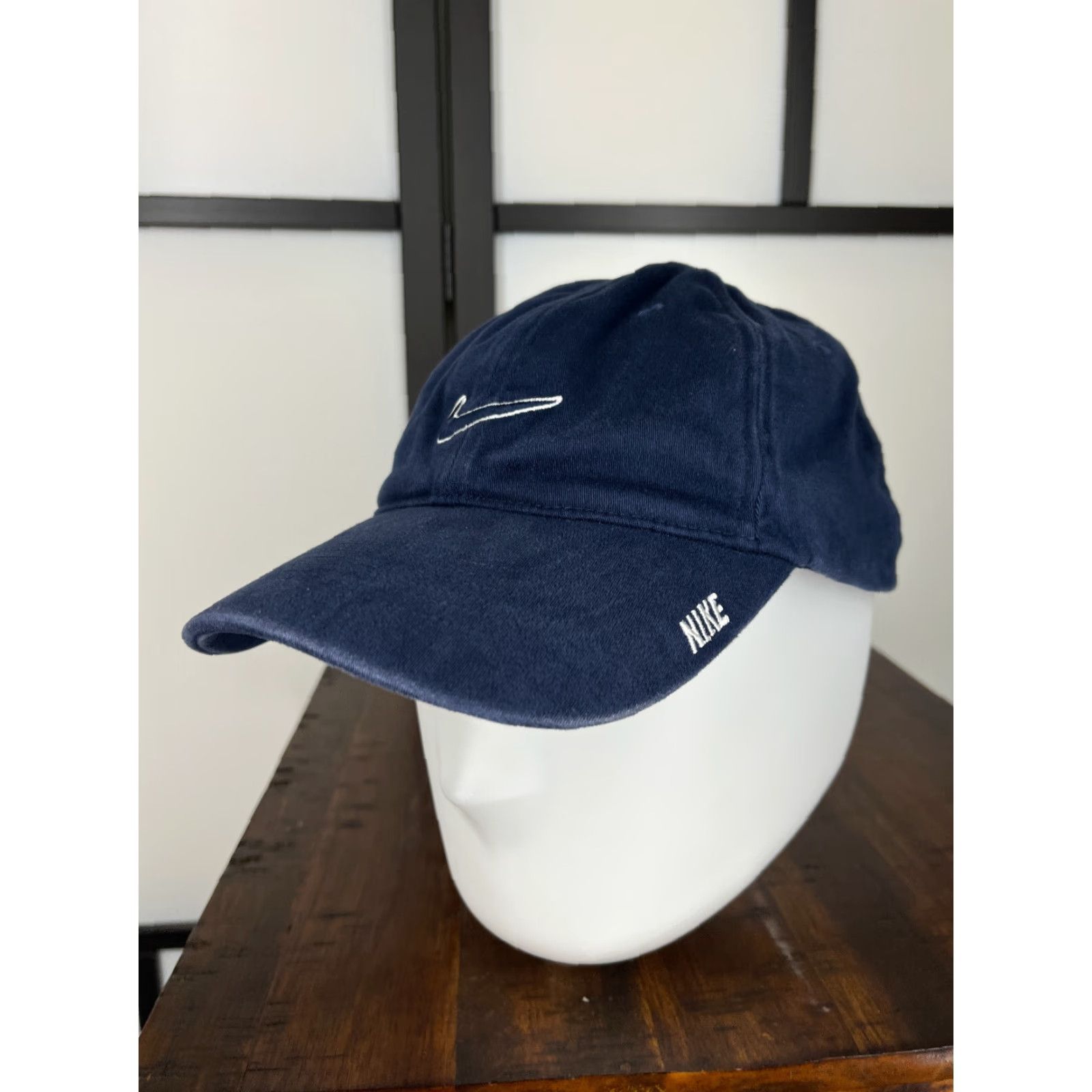 Nike Nike Hat Cap Fitted Adult One Size Blue Swoosh Stretch Golf Golfer Cotton Blend Size ONE SIZE - 4 Thumbnail