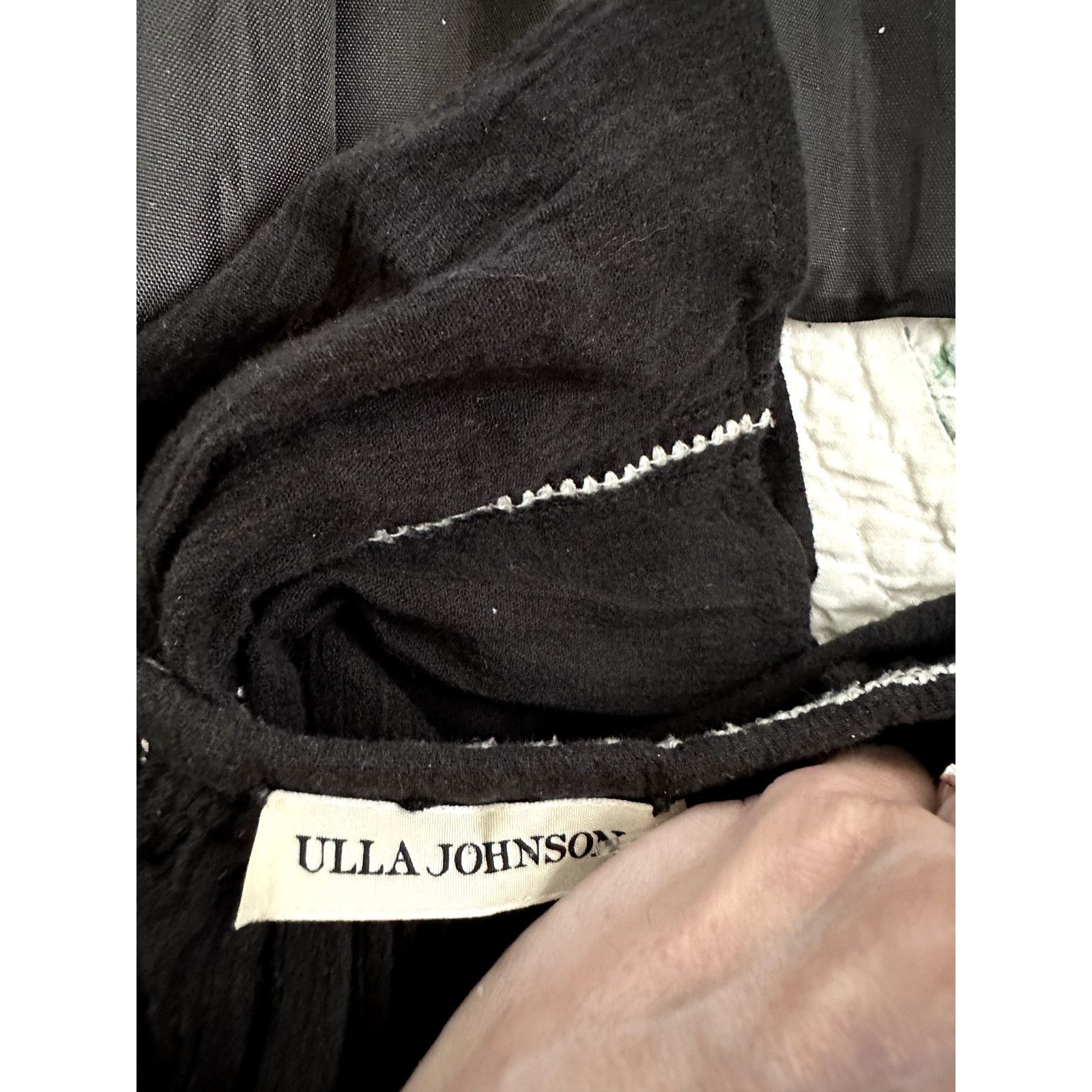 Ulla Johnson ULLA JOHNSON BLACK COTTON GAUZE EMBROIDERED PEASANT DRESS Size S / US 4 / IT 40 - 3 Thumbnail