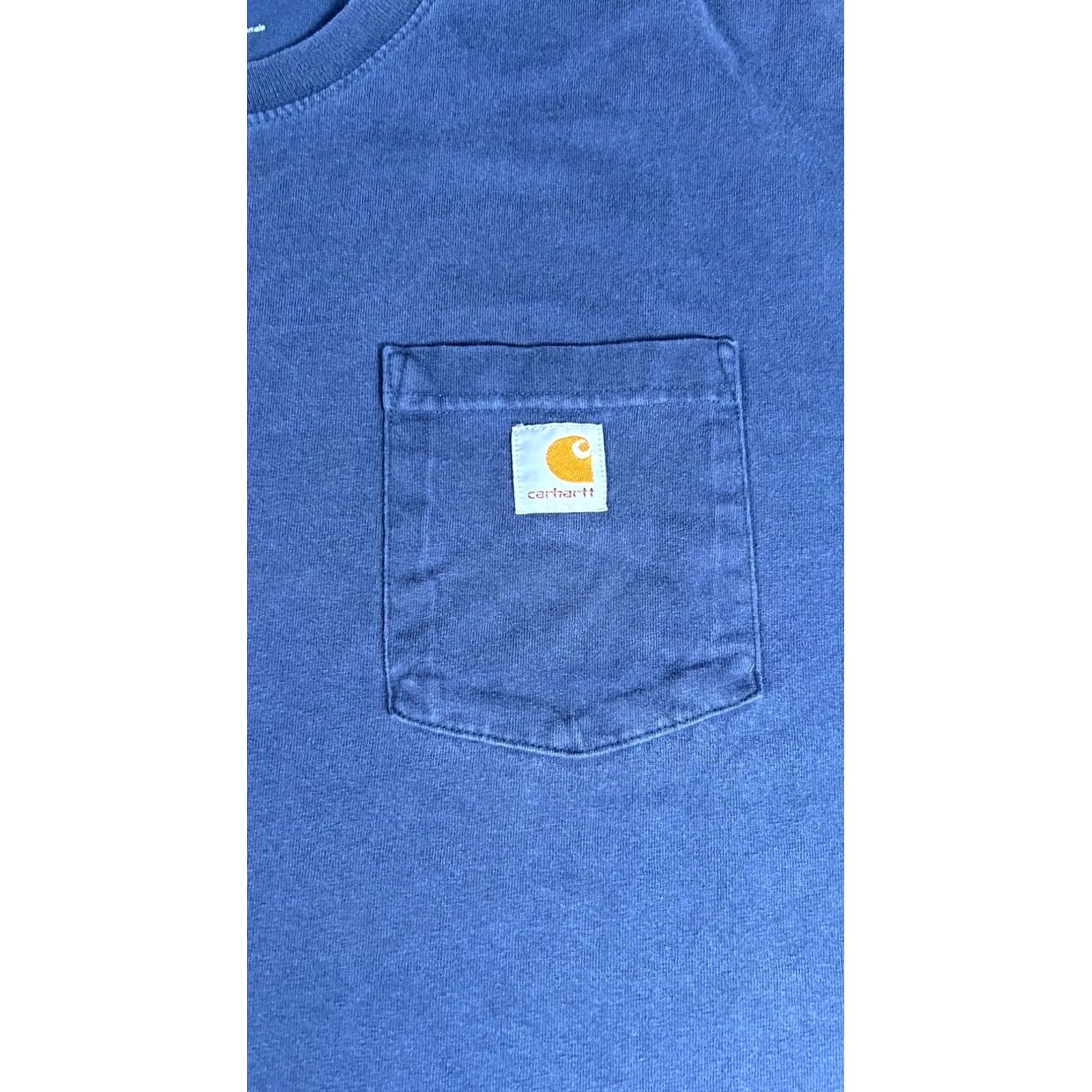 Carhartt Carhartt Mens T Shirt 2XL Navy Blue Short Sleeve Original Fit Pocket Workwear Size US XXL / EU 58 / 5 - 2 Thumbnail