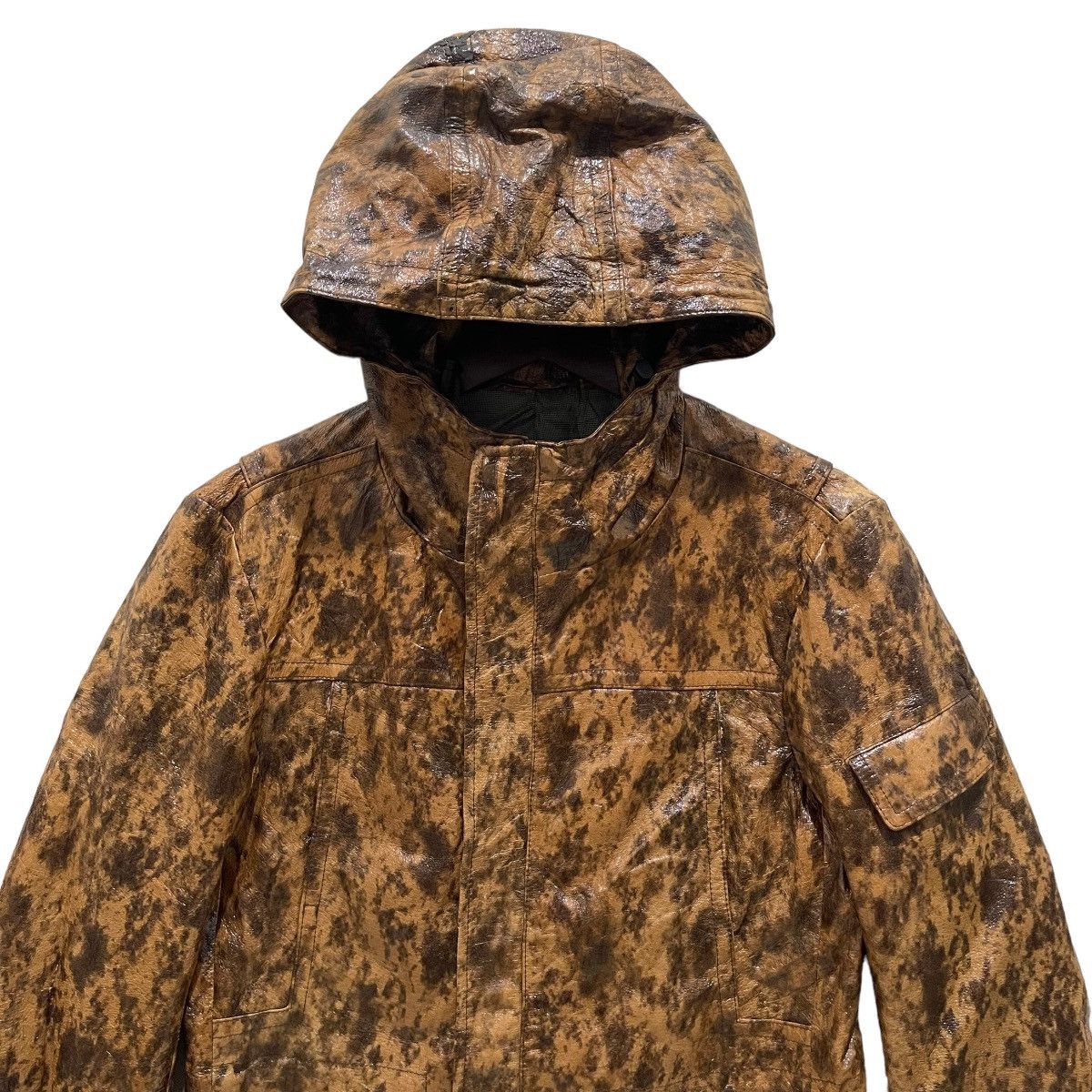 Tornado Mart Tornado Mart Leather Trench Coat Hoodie Jacket Size US L / EU 52-54 / 3 - 3 Thumbnail