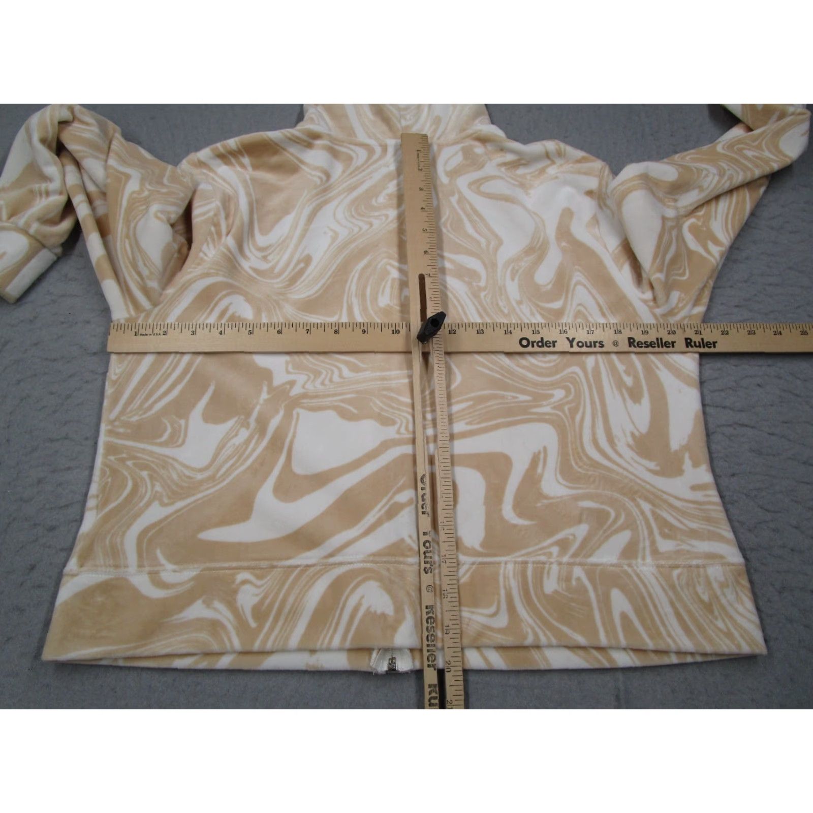 Juicy Couture Juicy Couture Hoodie Women XL Beige Swirl Velour Full Zip Long Sleeve Geometric Pattern Embroidered Crown Logo City Retro Sports Size XL / US 12-14 / IT 48-50 - 6 Thumbnail