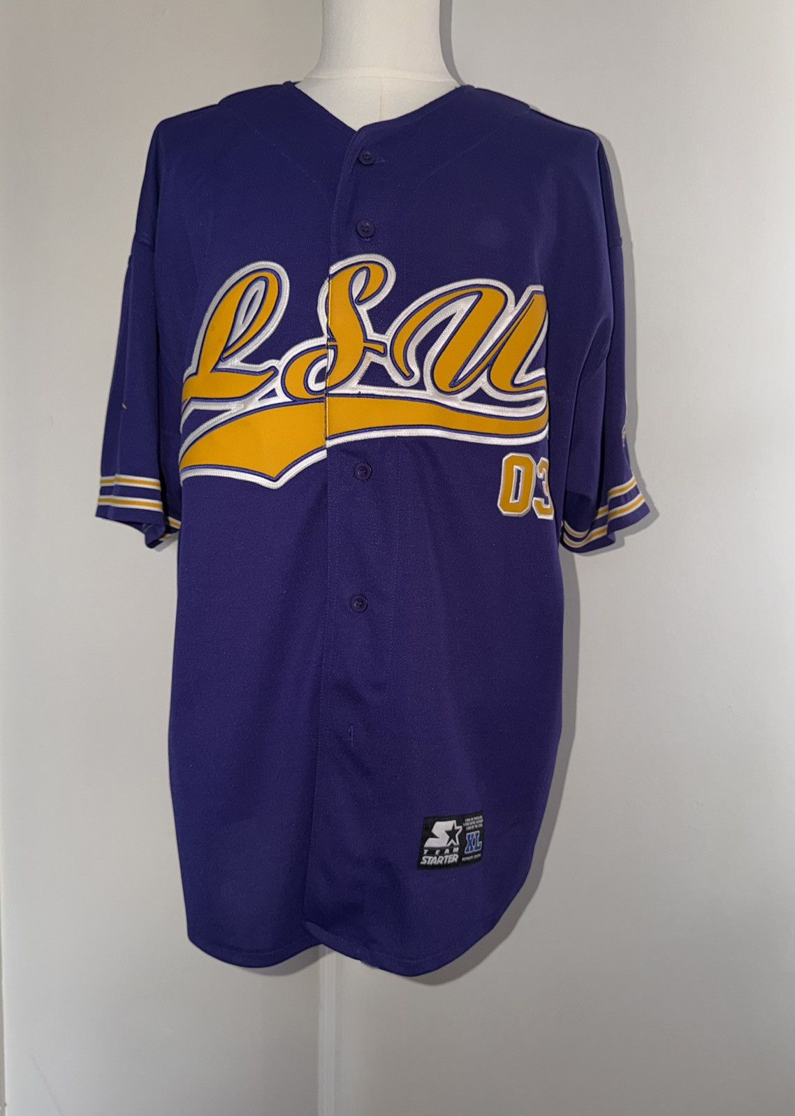 Starter LSU Tigers Team Starter Purple Men’s Baseball Jersey Size XL Size US XL / EU 56 / 4 - 1 Thumbnail