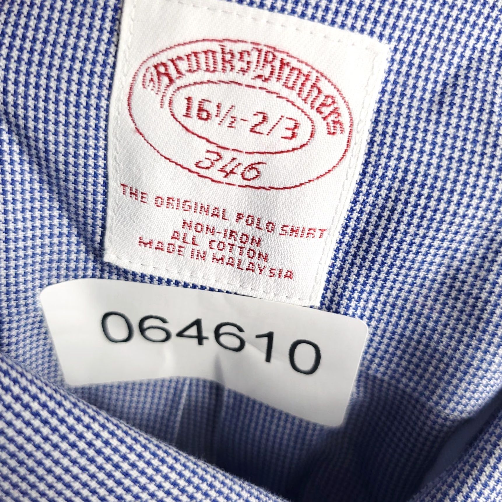 Brooks Brothers Brooks Brothers Shirt Mens 16.5 Blue Dress Button Up Long Sleeve Casual Business Formal Size 42R - 7 Thumbnail