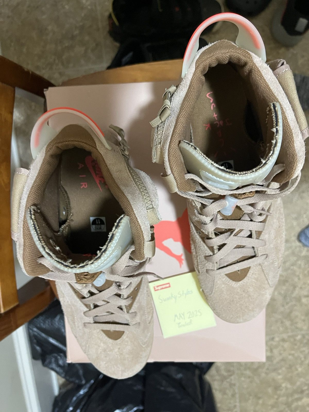 Jordan Brand Air Jordan 6 x Travis Scott Cactus Jack British Khaki Size US 11 / EU 44 - 7 Thumbnail