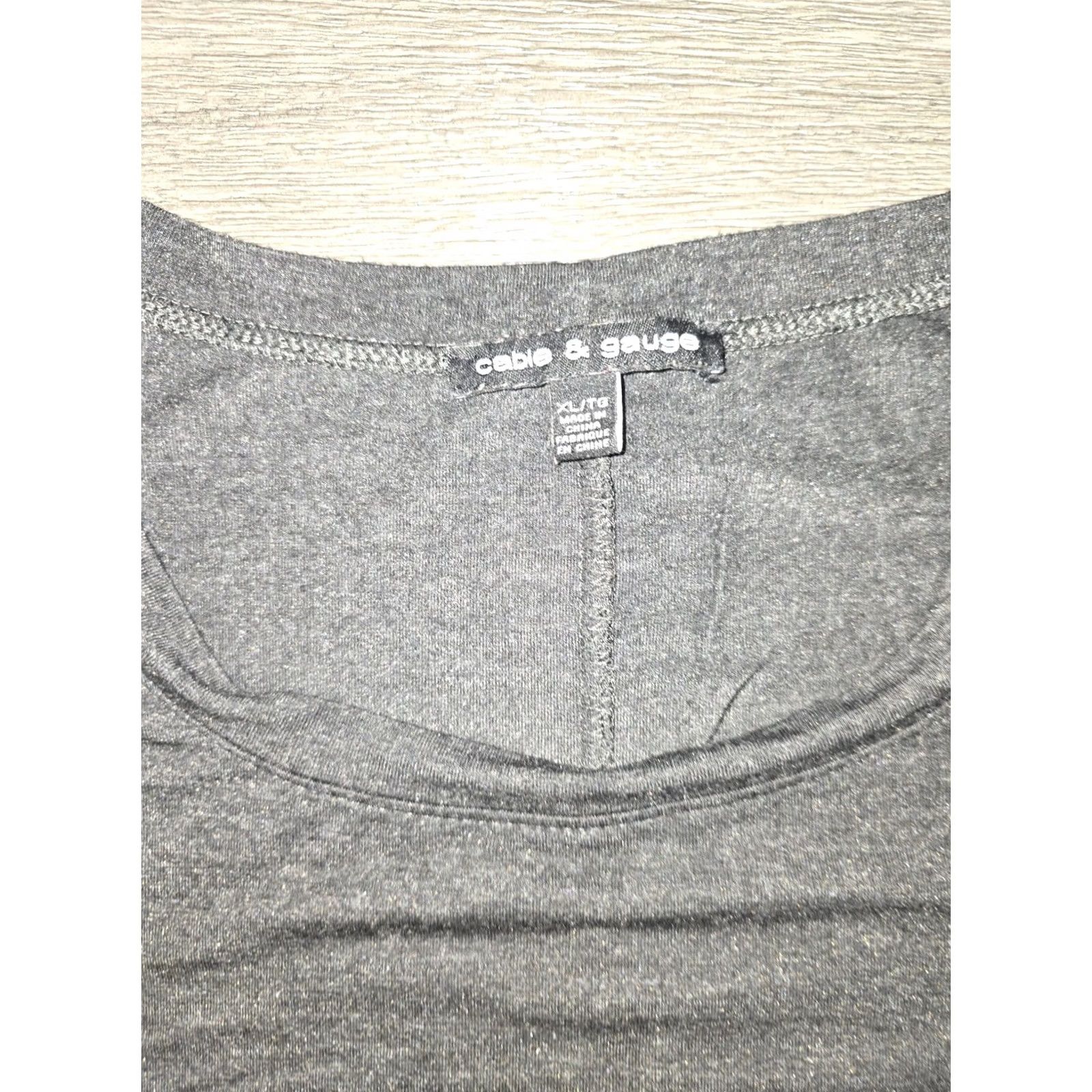 Vintage Cable & Gauge T-Shirt Women Long Sleeve Dress Gray L XL Large Size Regular Knit Viscose Spandex Basic Pullover Round Neck Shirt Size L / US 10 / IT 46 - 4 Thumbnail
