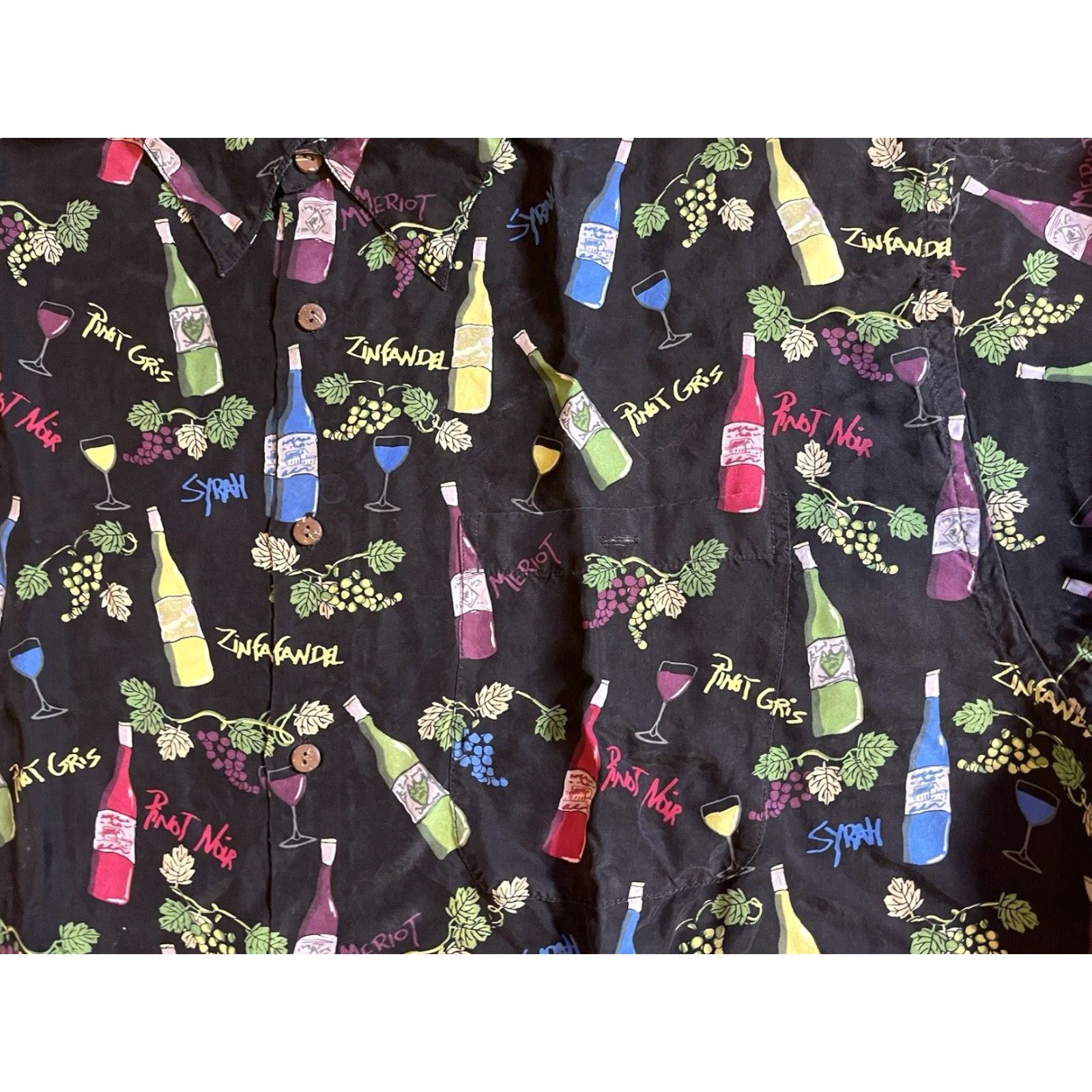 Vintage VINTAGE Riscatto Wine All Over Print Shirt Men’s 2XLT Tall Black Rayon Size US XXL / EU 58 / 5 - 3 Thumbnail