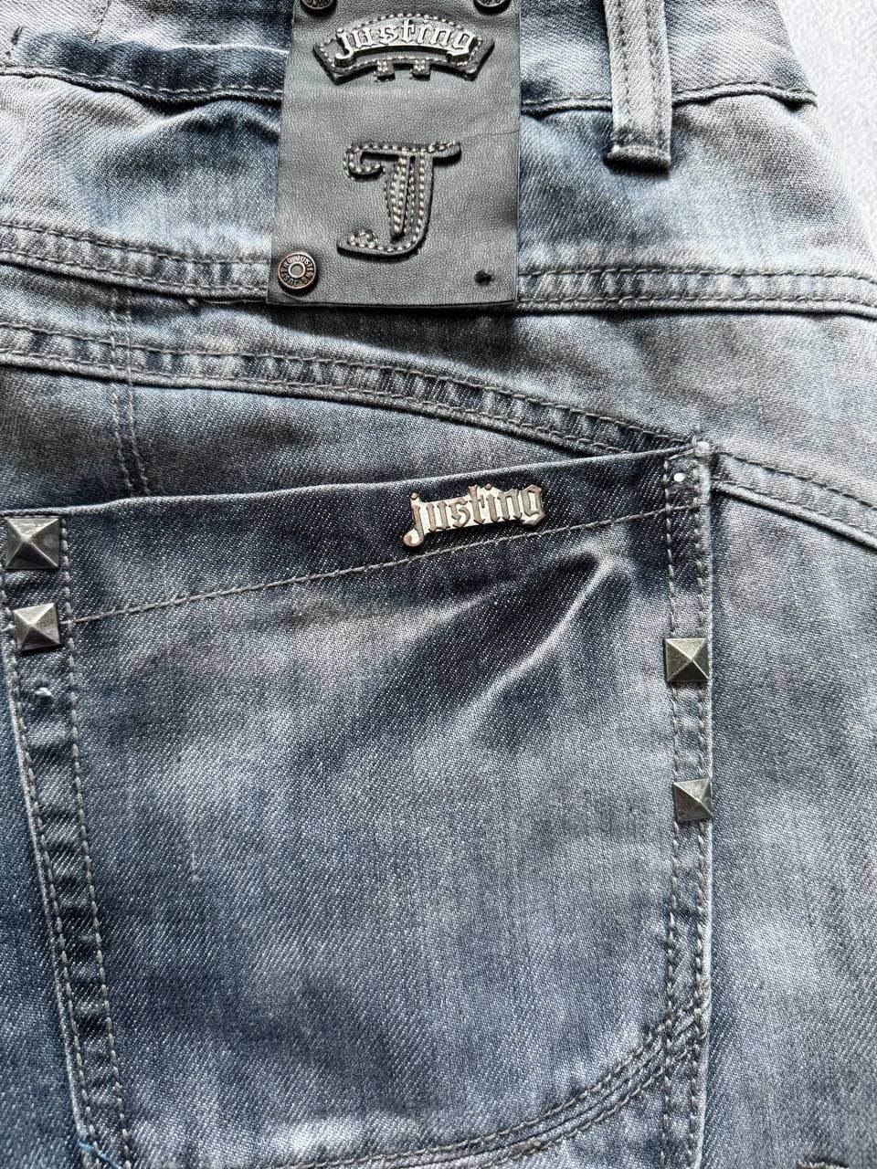 Japanese Brand Justing Die Washed Distressed Denim Faded Pants Size US 34 / EU 50 - 4 Thumbnail