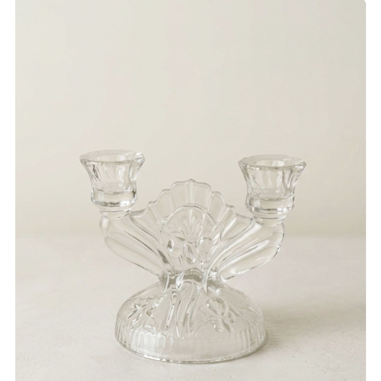 Other Antique Jeanette Sunburst Herringbone Two Candelabra, 1930s Size ONE SIZE - 2 Thumbnail