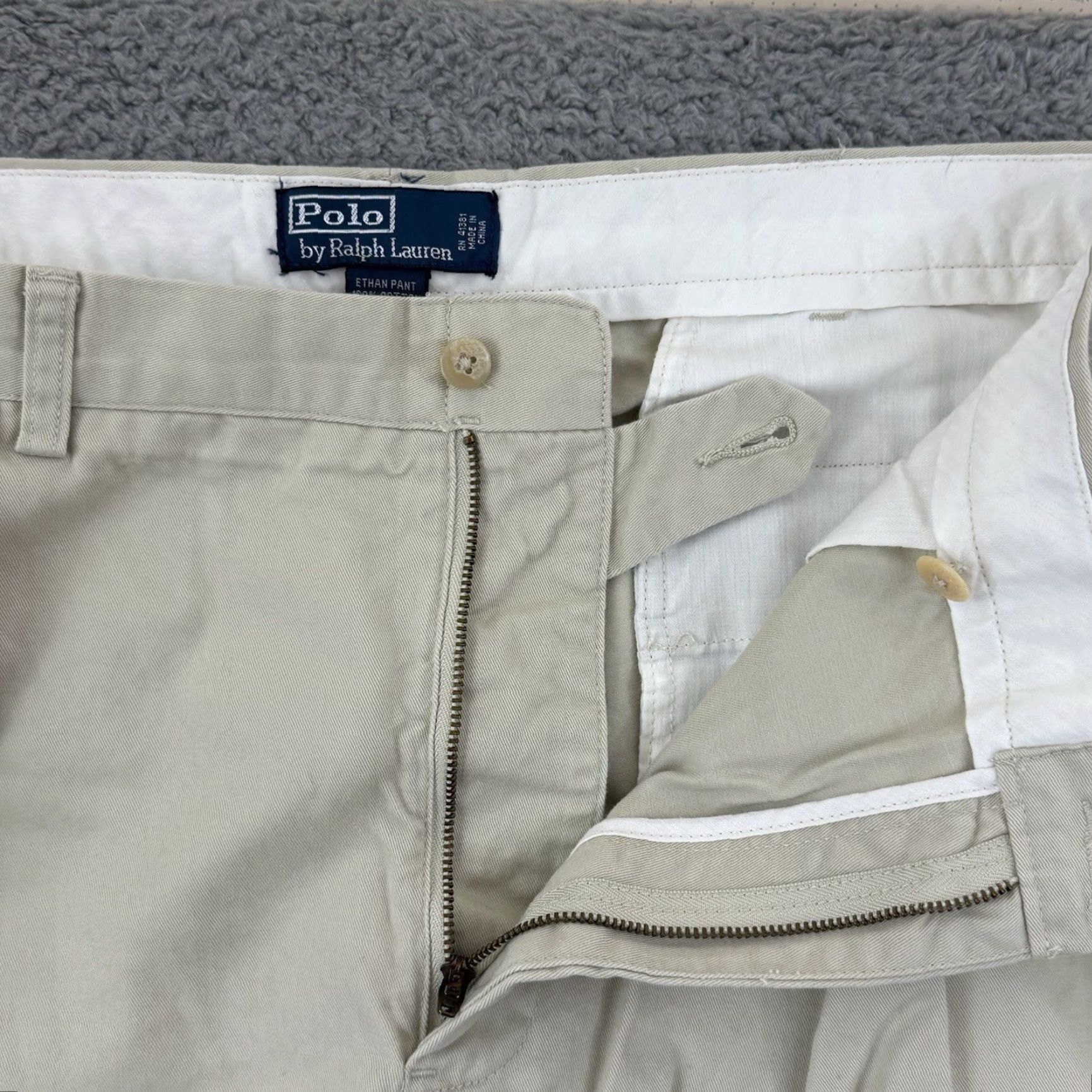 Polo Ralph Lauren VINTAGE Polo Ralph Lauren Andrew Pants Mens 40x30 Beige Chino Dress Preppy Casual Shirt? Size US L / EU 52-54 / 3 - 4 Thumbnail