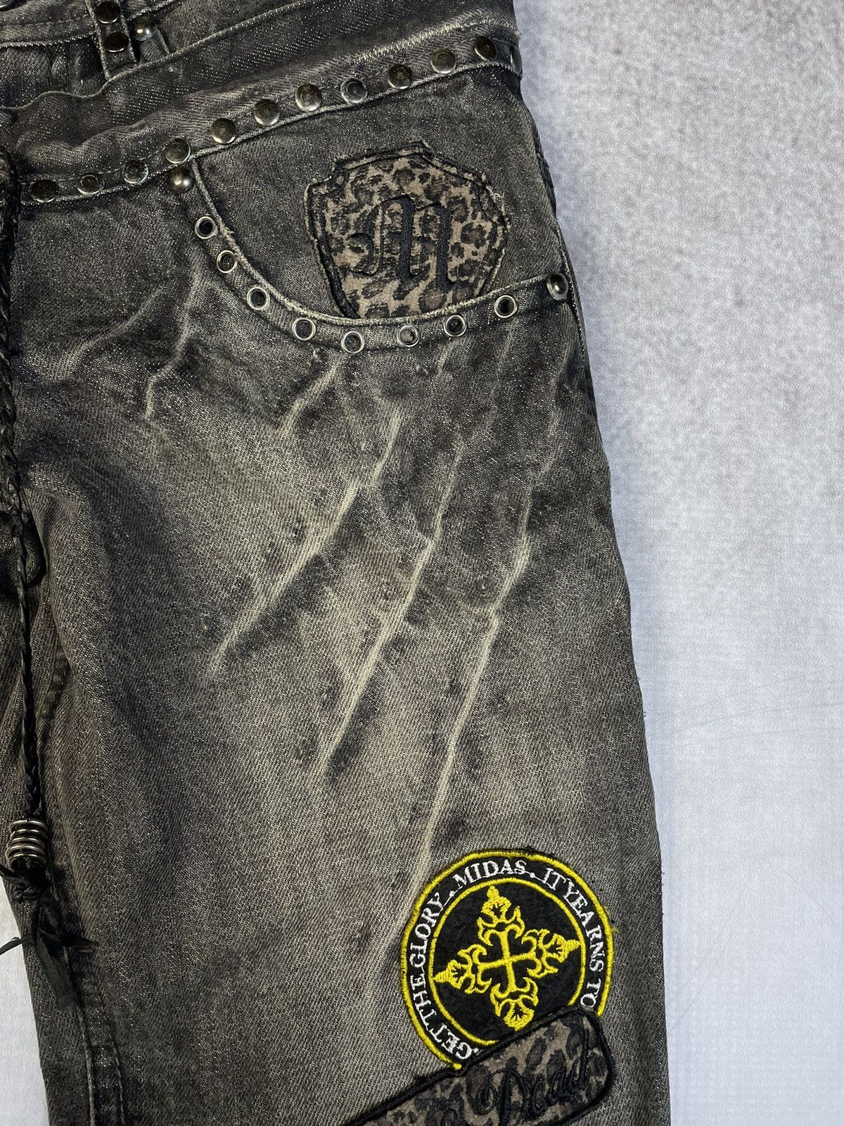 Tornado Mart 2000s Midas Vkei Style Lace Up Double Waist Flare Jeans Size US 29 - 5 Thumbnail