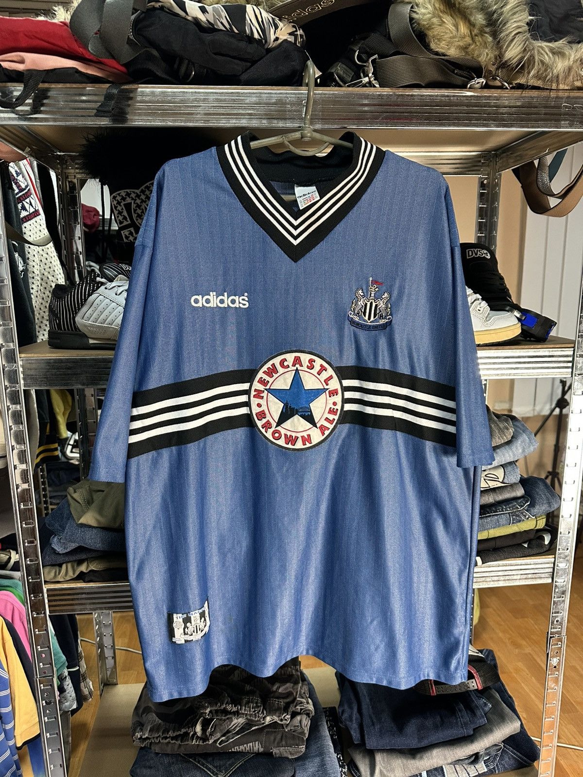 Adidas Newcastle Away football shirt 1996 Soccer Tee y2k Size US XL / EU 56 / 4 - 1 Thumbnail
