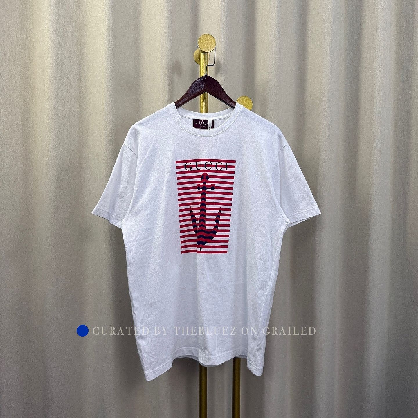 Gucci Anchor Print Short Sleeve Tee in White Size US M / EU 48-50 / 2 - 1 Thumbnail