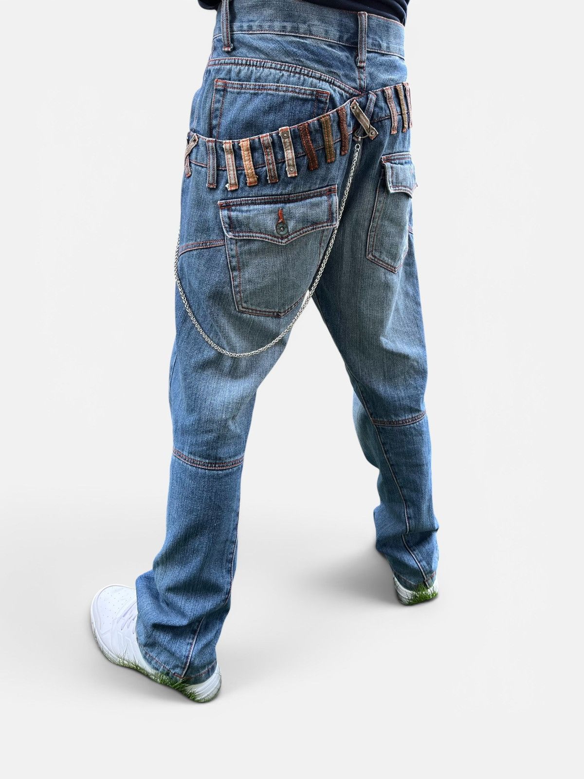 Japanese Brand Vintage Y2K TURNA Slanted Double Waist Streetwear Denim Size US 32 / EU 48 - 1 Thumbnail