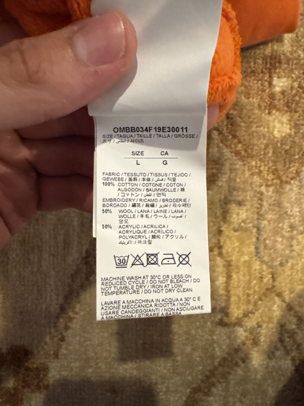 Off-White Off-White “Tornado Diagram” Crewneck – FW19 – Orange Size US L / EU 52-54 / 3 - 7 Thumbnail