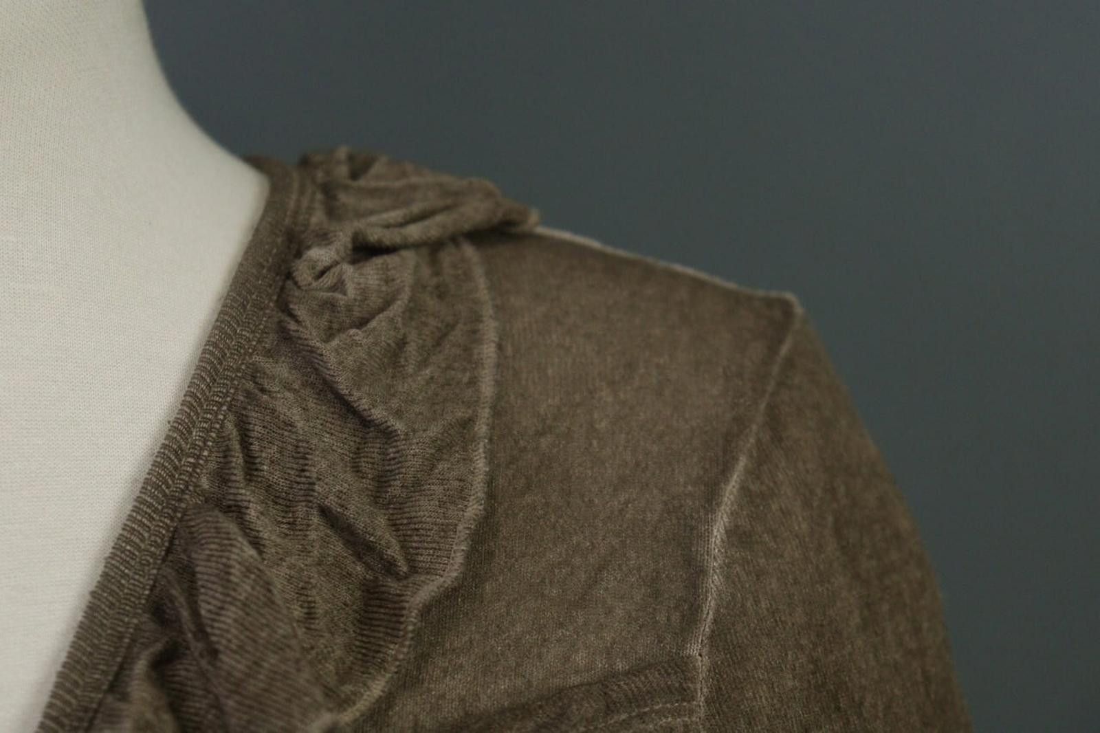 Designer Elisa Cavaletti Brown Designed Drawsting Cardigan Sweater Size M / US 6-8 / IT 42-44 - 6 Thumbnail
