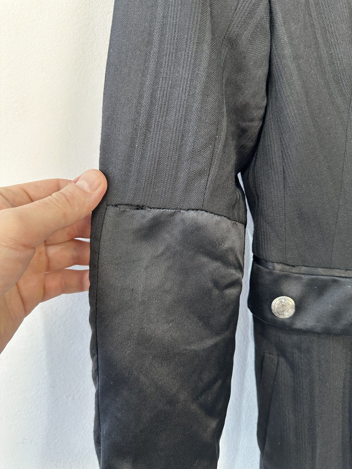 Marithe + Francois Girbaud Vintage Marithé François Girbaud Black Wool Long Jacket Coat Size M / US 6-8 / IT 42-44 - 6 Thumbnail