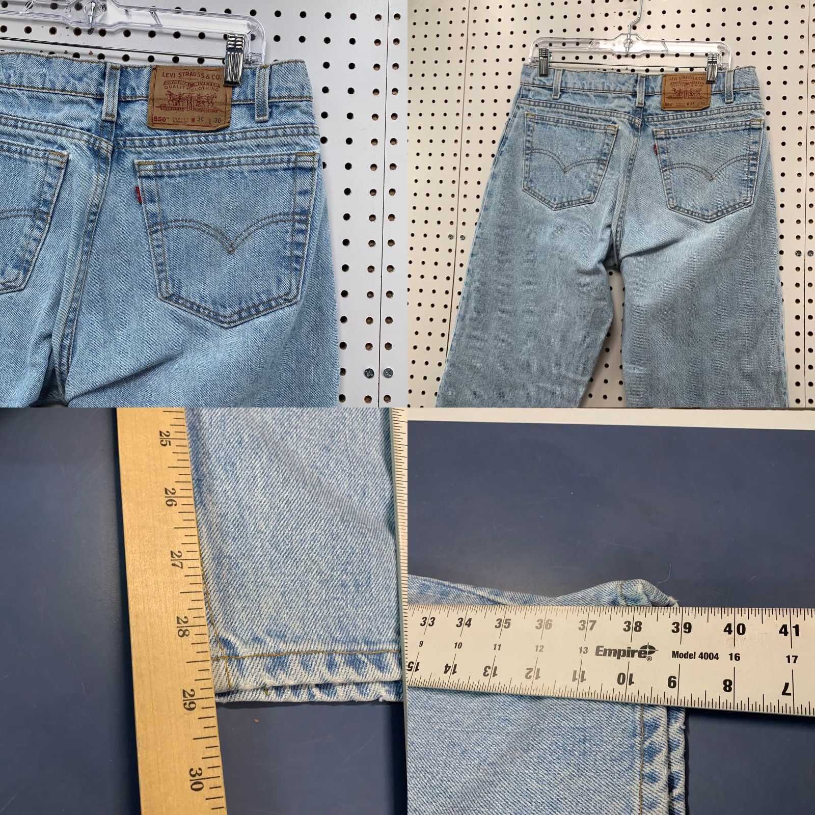 Levi's VINTAGE Levi's 550 Denim Jeans Men 32x29 90s Blue Relaxed Tapered USA Denim Jeans Men 32 Relaxed 90s Blue Levi's 550 Vintage USA Pants Size US 32 / EU 48 - 8 Thumbnail