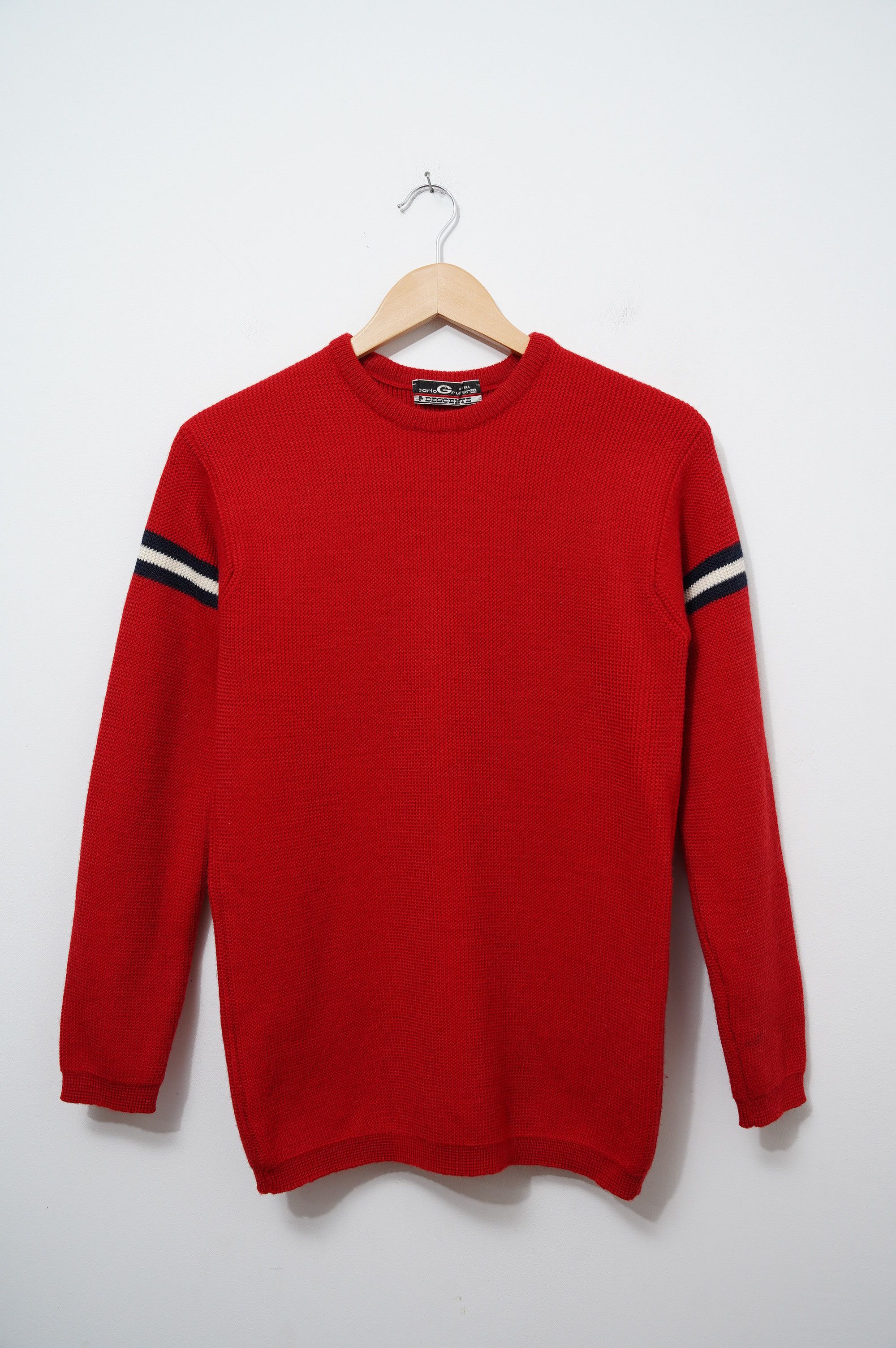 image of Woolen Vintage Sweater Descente Carlo Gruber in Red, Men's (Size Small)
