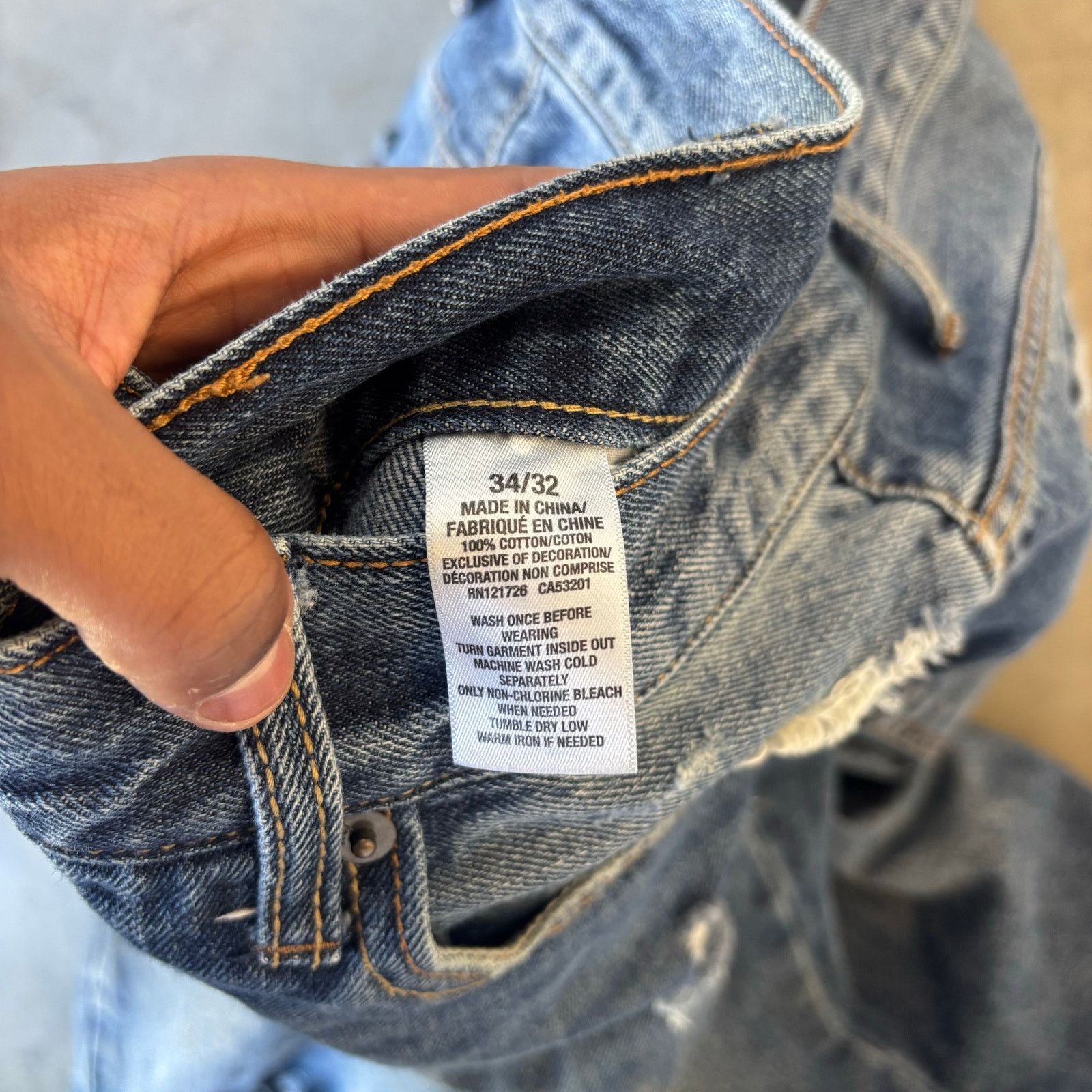 Aeropostale Vintage Faded Washed Distressed Bootcut Jeans Size US 34 / EU 50 - 5 Thumbnail