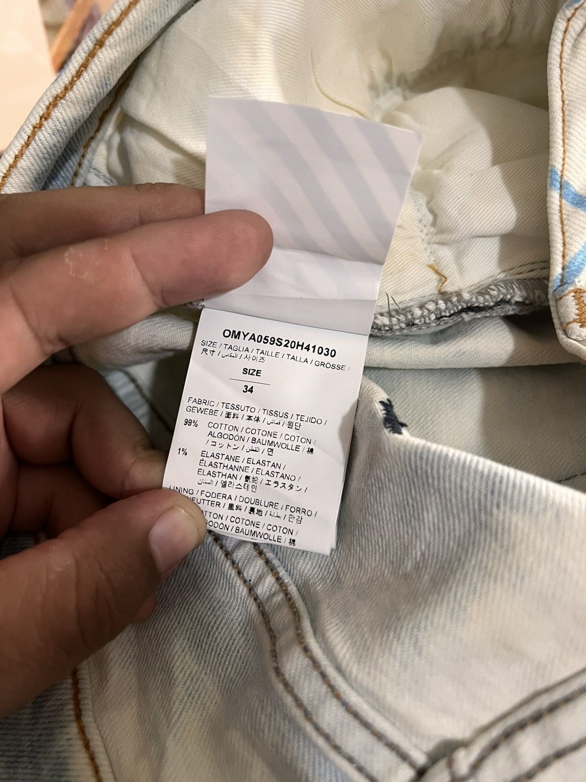 Off-White Off white fence bleached skinny jeans Size US 34 / EU 50 - 17 Thumbnail