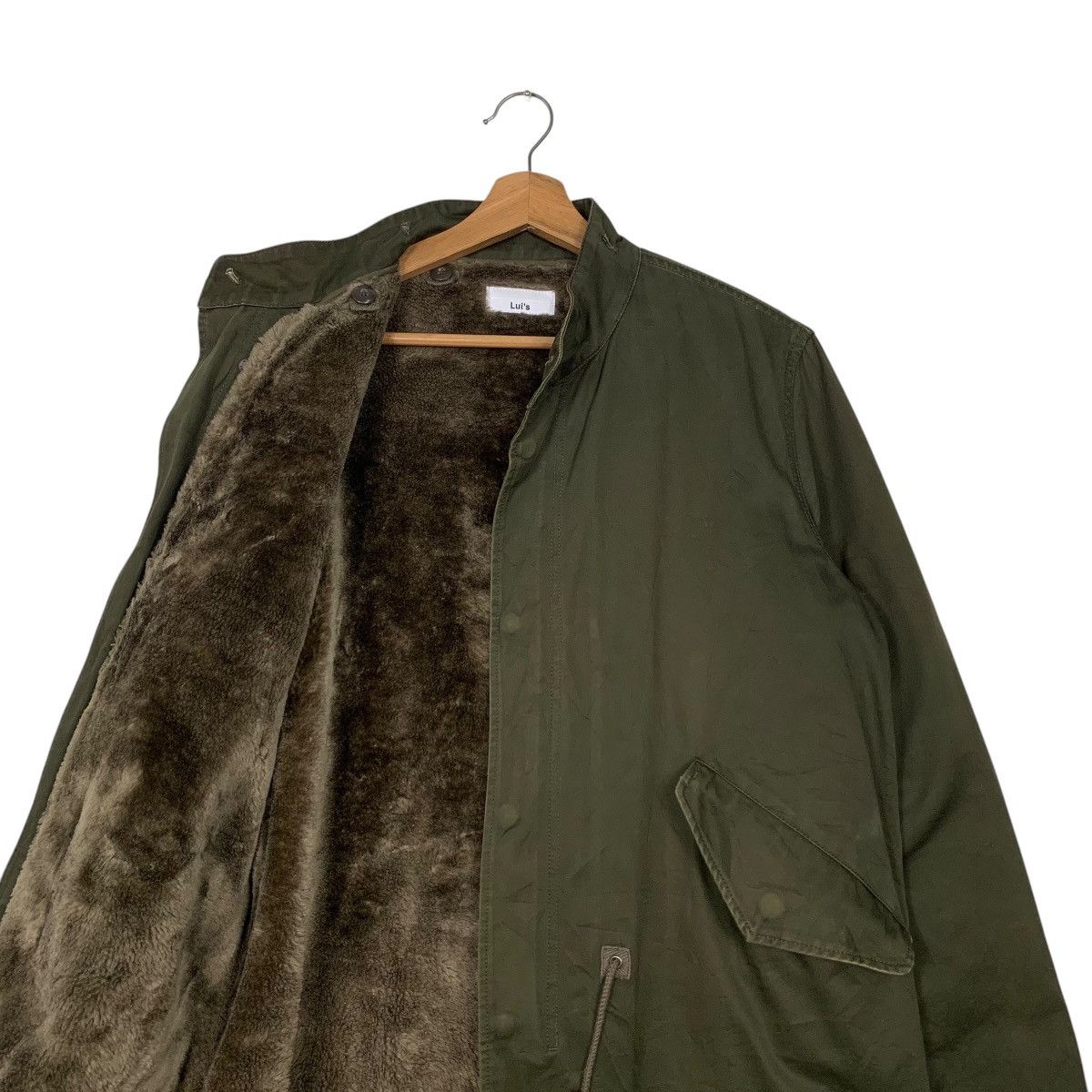 Lui's LUI’S Faux Fur Lined Olive Green Parka Jacket #2506-C113 Size US S / EU 44-46 / 1 - 11 Thumbnail