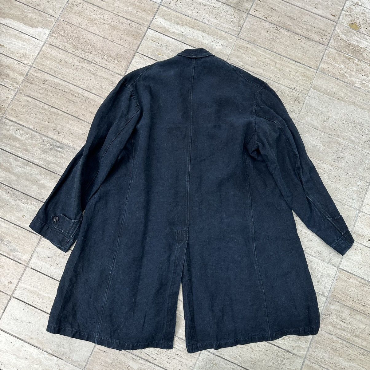 Vintage Rare. 1930s French Antique Indigo Linen Maquignon Coat Size US M / EU 48-50 / 2 - 7 Thumbnail