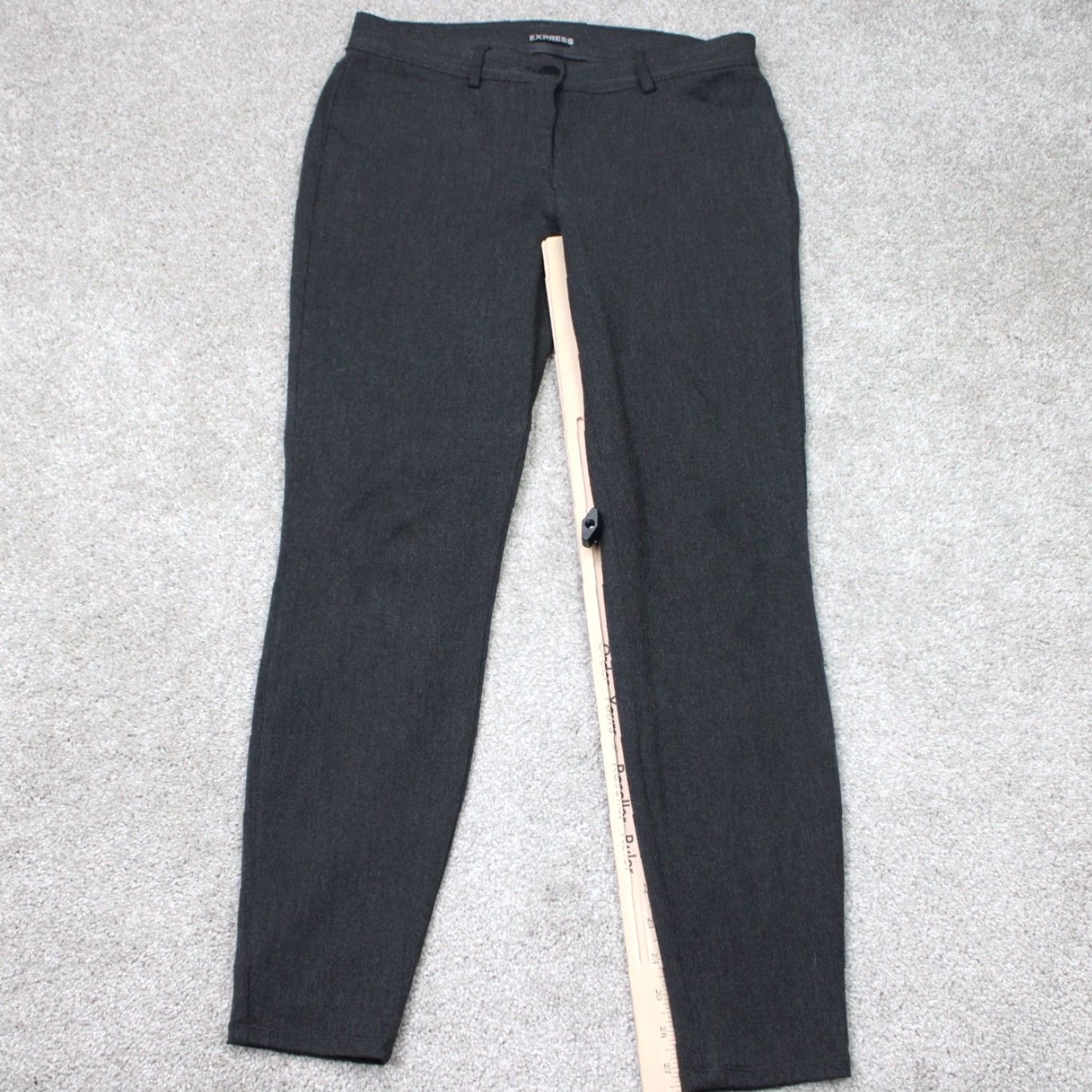Express Express Editor Dress Pants Womens 6R Dark Gray Stretch Slacks Pants Accessories? Size 28" / US 6 / IT 42 - 2 Thumbnail