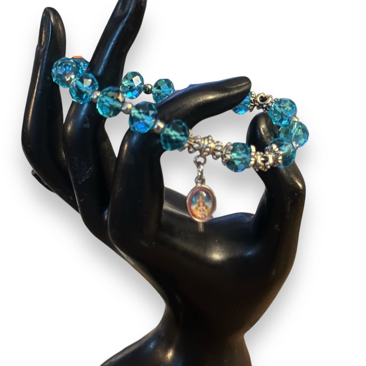 Other March birthstone rosary crystal bead bracelet Size ONE SIZE - 2 Thumbnail