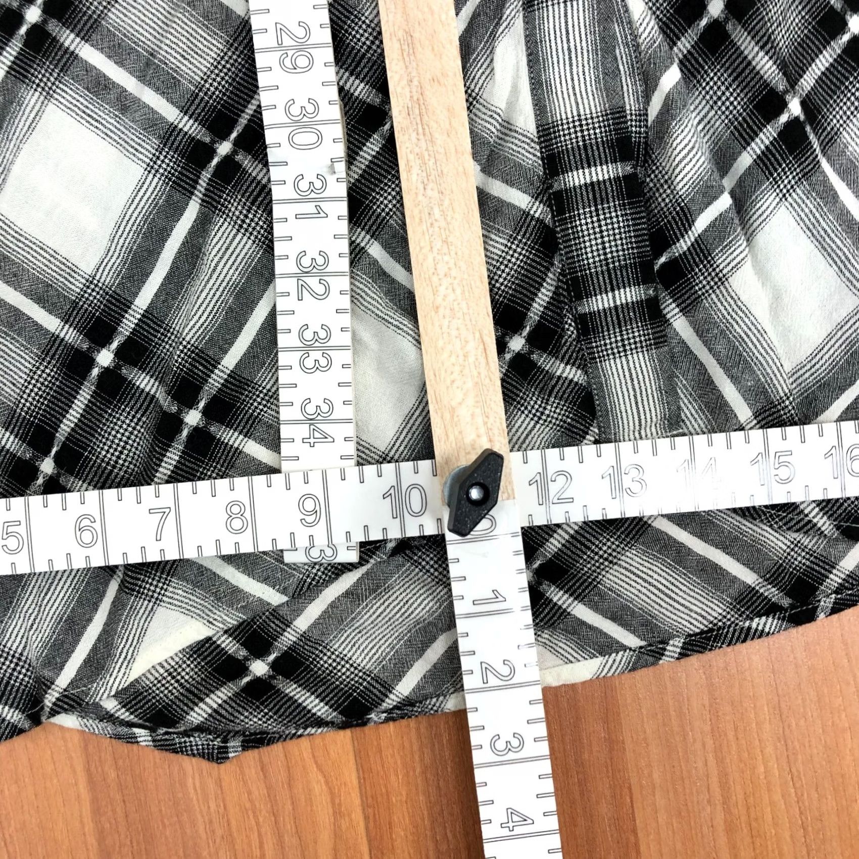 Allsaints All Saints Plaid Shirt LS Button-Up Black White MINT Large Linen Blend Visocse ??? Size L / US 10 / IT 46 - 6 Thumbnail
