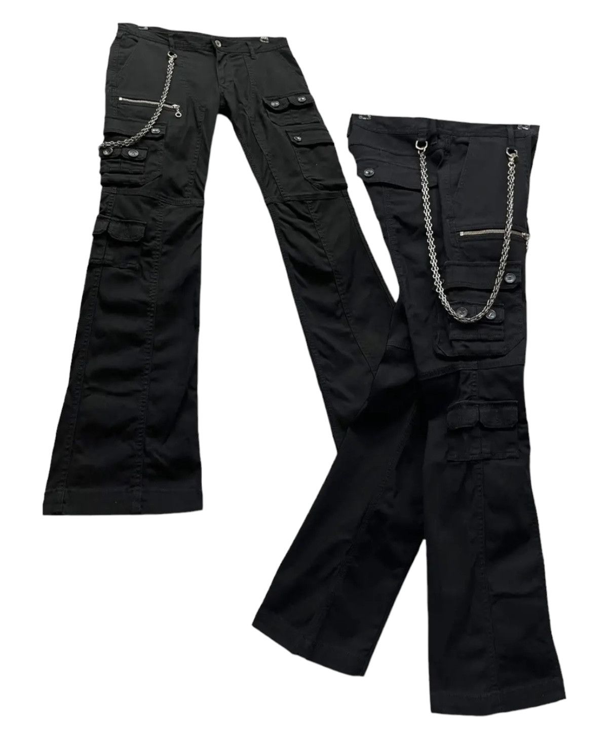 HIDEAWAYS × Nicole Club FYE🔥NICOLE HIDEAWAYS Multipocket Bondage Punk Flare Stretch Size 31" - 3 Thumbnail