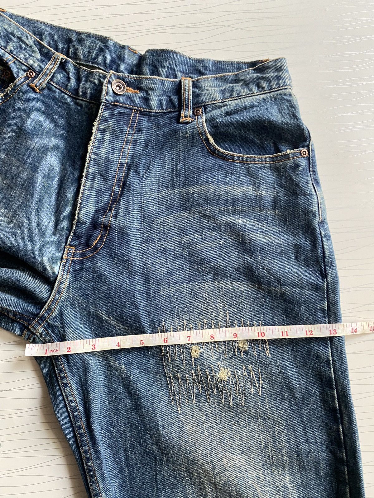Japanese Brand Japanese Nylus Ripped Denim Jeans Size US 34 / EU 50 - 14 Thumbnail