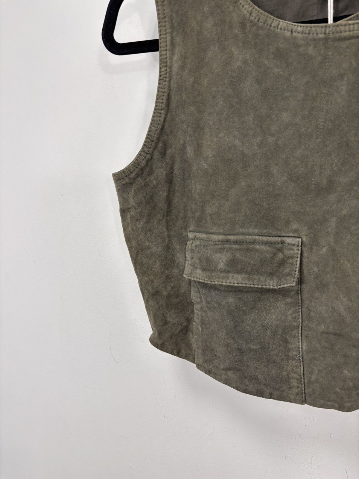 Diesel Diesel L-Zoe NWT Women’s Olive Green Leather Vest Jacket Size S / US 4 / IT 40 - 3 Thumbnail