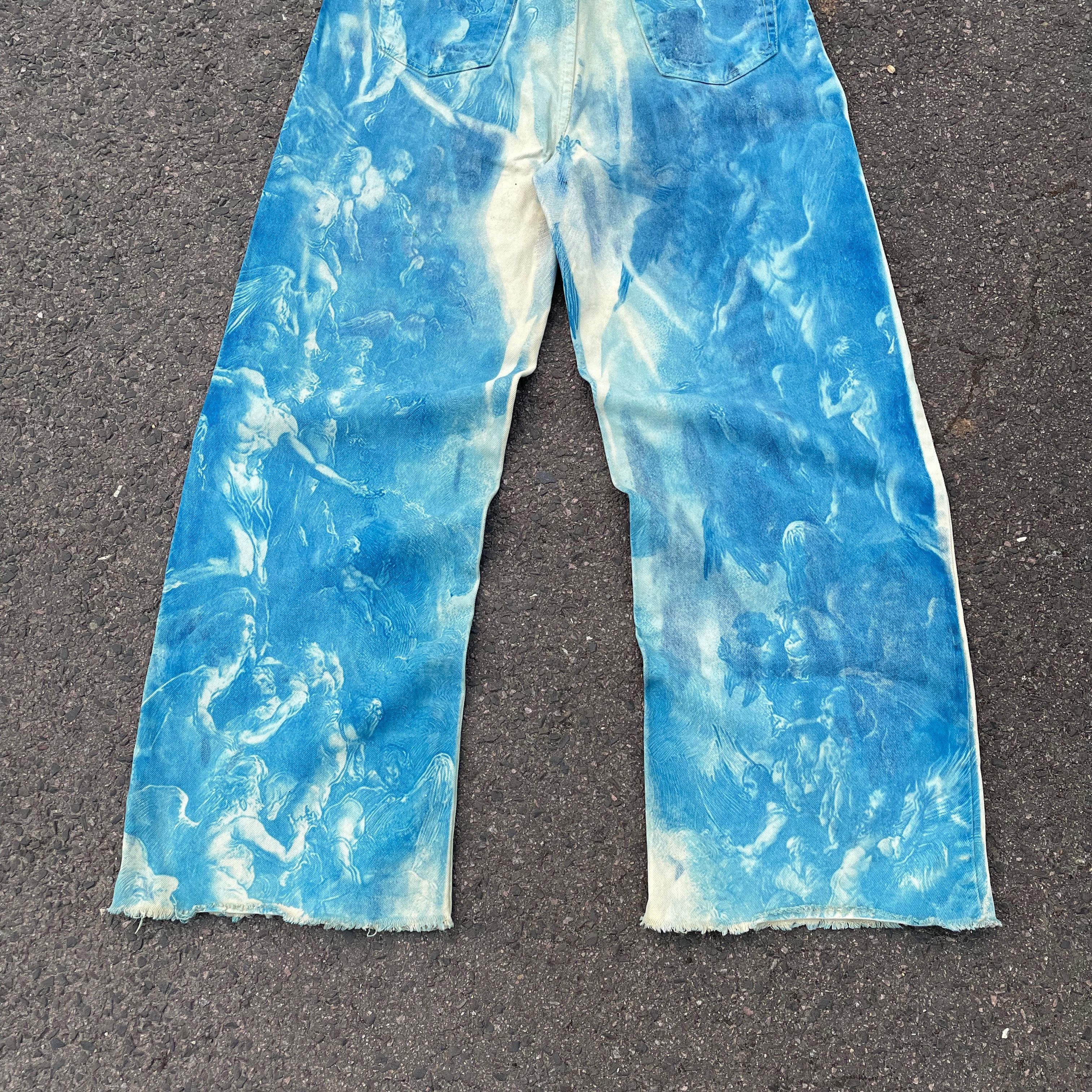 Other Custom Jeans Blue Bleached Denim Japanese Style Y2K Pants Size US 30 / EU 46 - 12 Thumbnail
