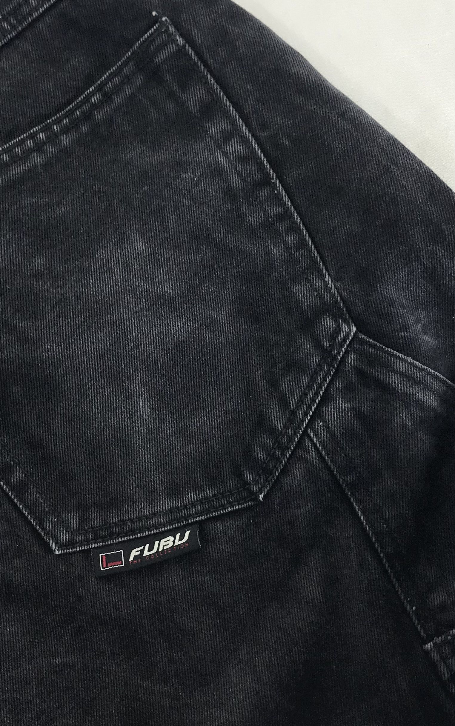 Fubu Vintage Fubu Faded Black Cargo Baggy Jeans Crazy Wide Denim Size US 38 / EU 54 - 14 Thumbnail