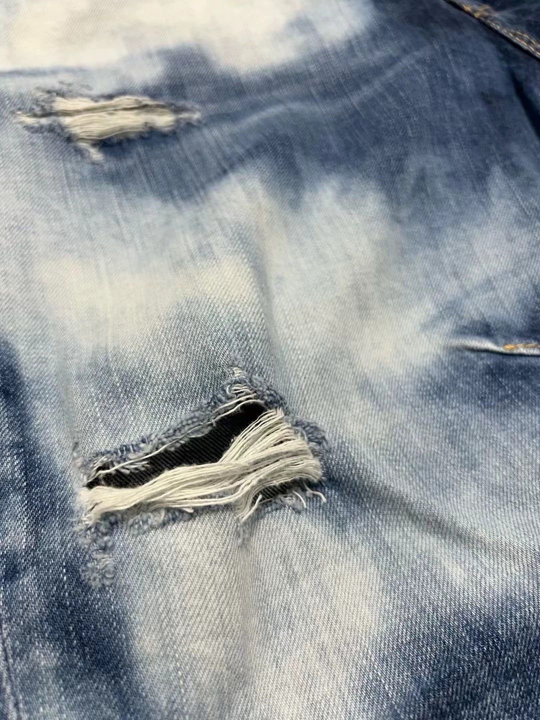 Dsquared2 Dsquared2 Tailored Combat Blue Washed Distressed 9" Jeans Size US 30 / EU 46 - 4 Thumbnail