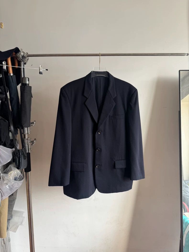 Comme des Garcons Comme des Garcons Navy blue wool suit with three buttons Size US M / EU 48-50 / 2 - 1 Thumbnail