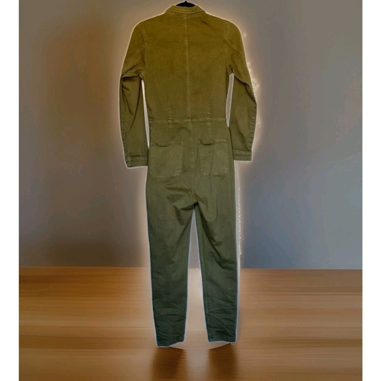 Free People Free People Lennox Denim Utility Jumpsuit Army Green Size S Size 26" / US 2 / IT 38 - 7 Thumbnail