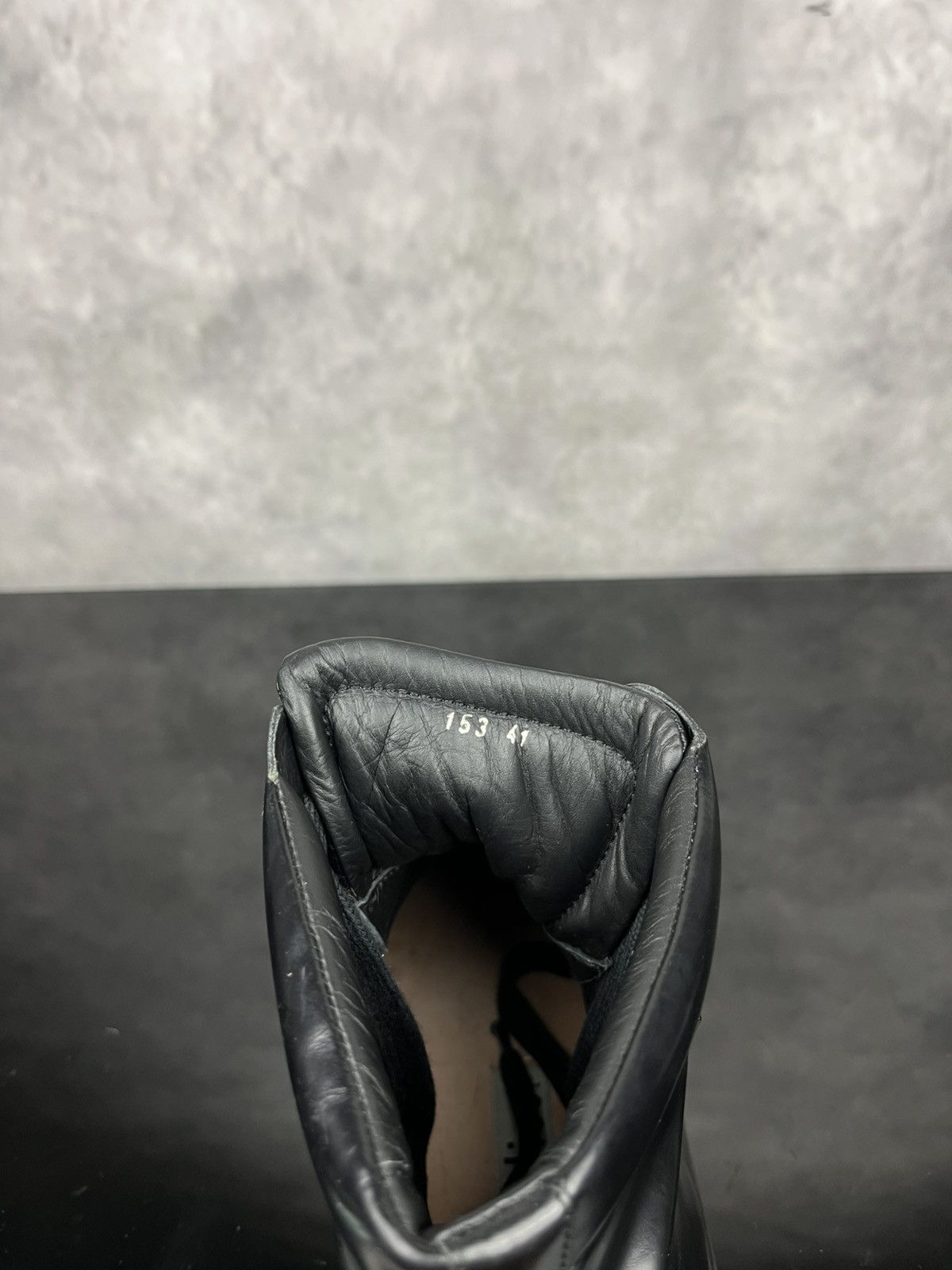 Acne Studios Acne Studios Black Leather Face Patch High-Top Sneakers 41 Size US 8 / EU 41 - 13 Thumbnail